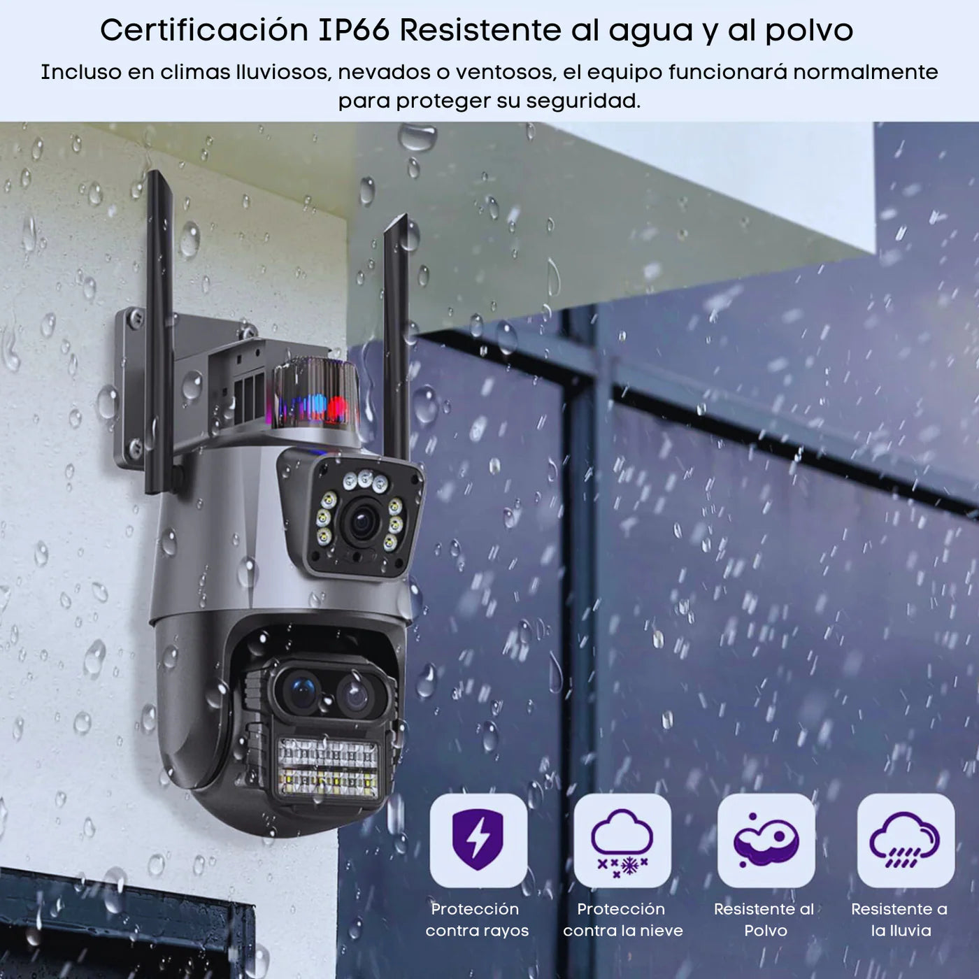 Cámara de Seguridad WiFi Doble Lente con ¡ALARMA Y BALIZA!